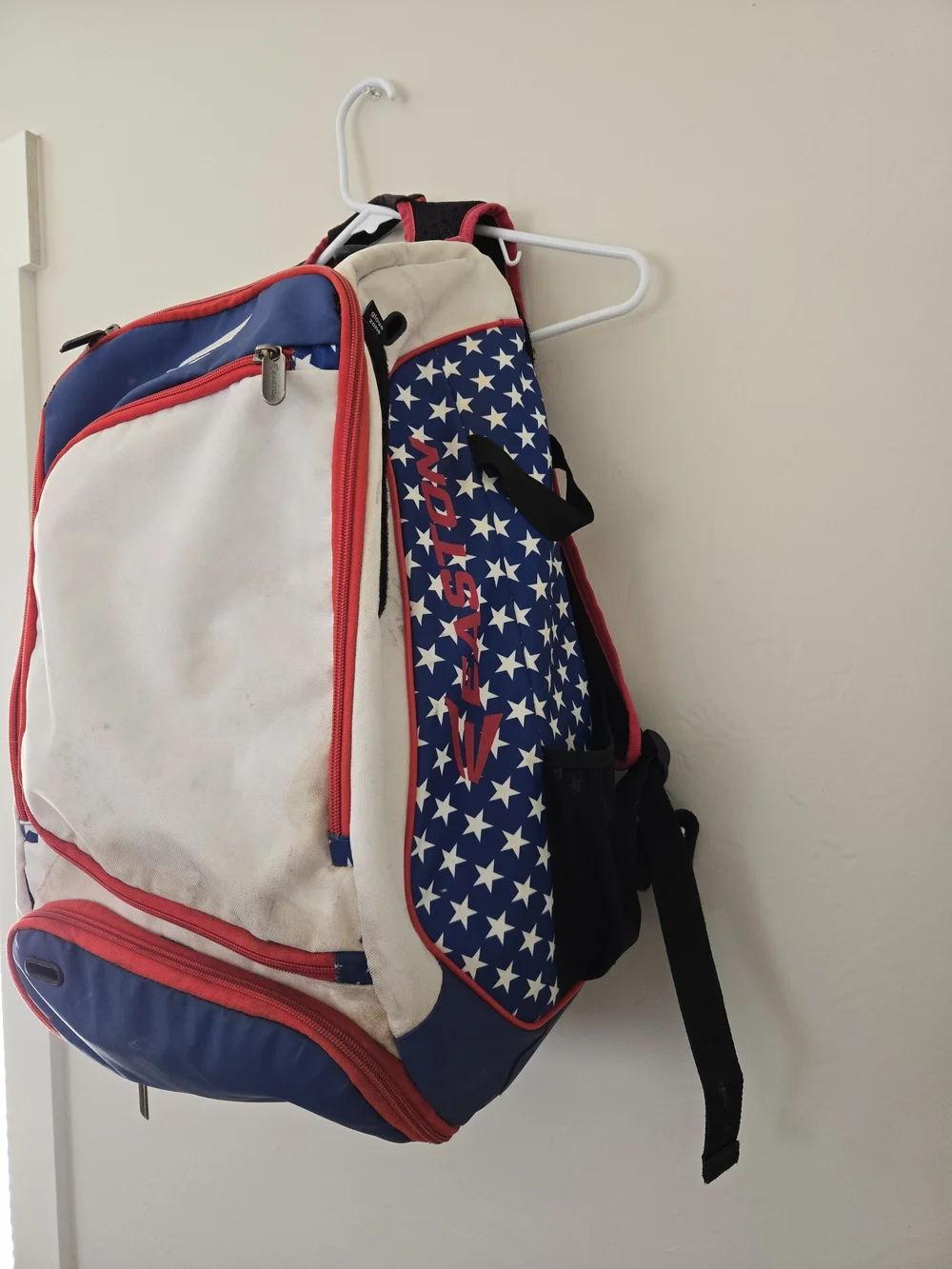 Easton White, Blue & Red Baseball Or Softball Backpack